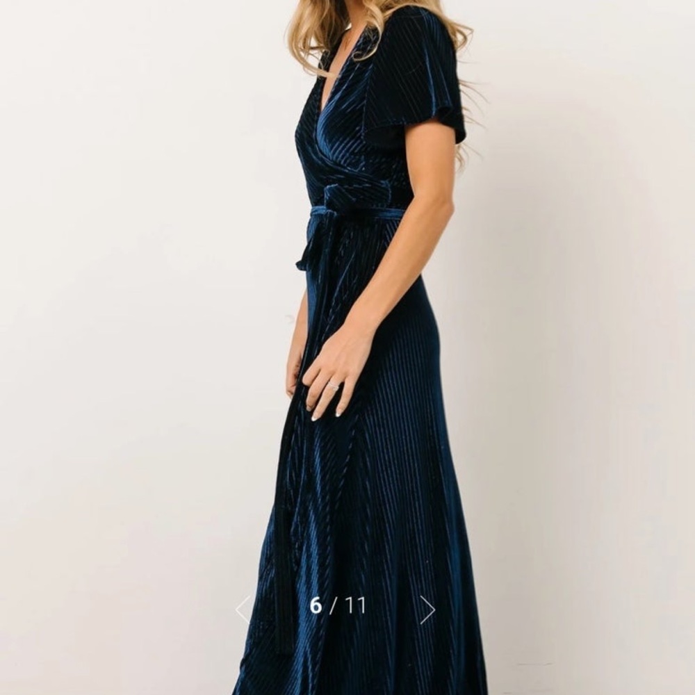 Baltic born velvet navy maxi dress - Picture 3 of 7